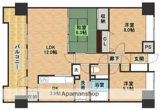 アルファタワー【12階】の間取り