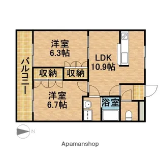 アイル・プティ【1階】の間取り