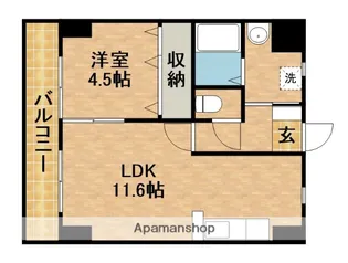ウイングコート六軒【3階】の間取り