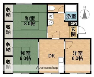 ユニハイツⅠ【222号室】の間取り