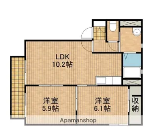 グリーン岡D【2階】の間取り