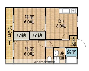 ボヌールK【102号室】の間取り