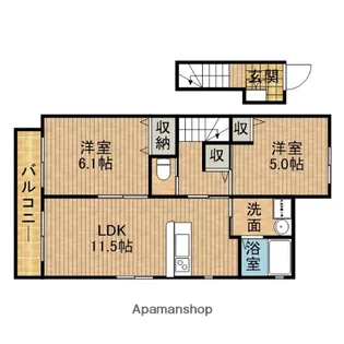 アビイ・ロードB【2階】の間取り