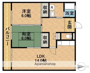 上岡田ガーデンハイツA【1階】の間取り