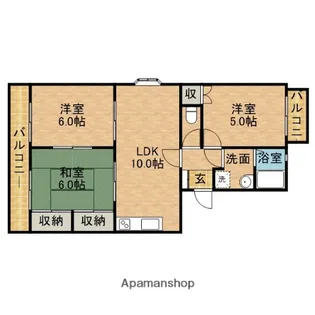 ぱーくたうんルナⅡ【2階】の間取り