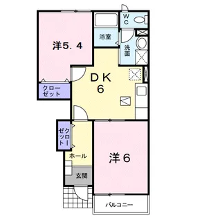 フレッシュタウン中河【1階】の間取り