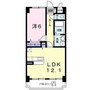 カルフール千歳【2階】の間取り