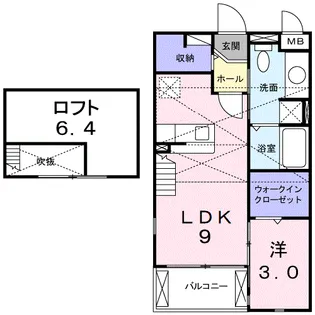 アプローズB【205号室】の間取り
