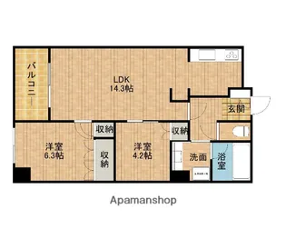 アートフォルム元城【3階】の間取り
