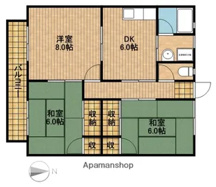 静岡県浜松市中央区中島3丁目【アパート】の間取り