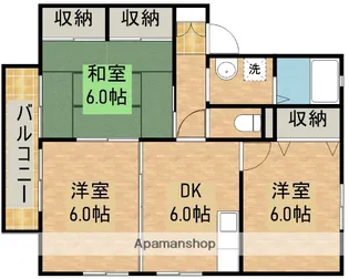 臨江ハイツ2号館B【2階】の間取り