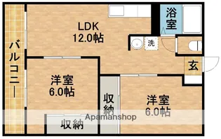 2LDKの間取り画像