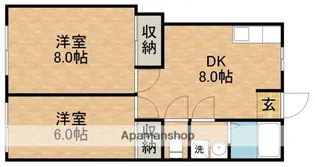 マンションニューエアラ【1C号室】の間取り