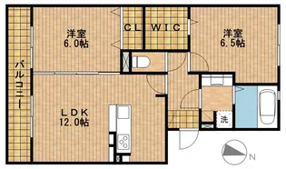 2LDKの間取り画像
