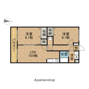 ユーミーなごみ【1階】の間取り
