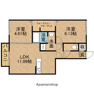 プレジールB【1階】の間取り