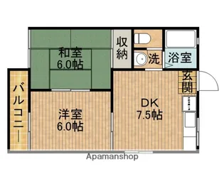 ホワイトハイツA【2階】の間取り