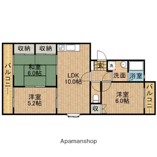 セントラルハイツD【2階】の間取り