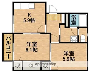サザンクロスA【2階】の間取り