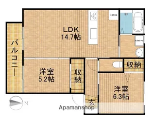 アンジュ【101号室】の間取り