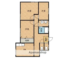 三輪アパート【2階】の間取り