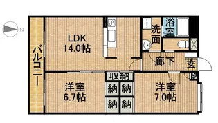 リンピア愛野【2階】の間取り