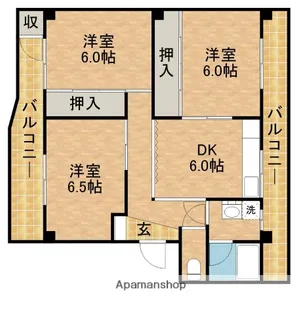 田内マンション【502号室】の間取り