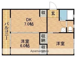 スマイルハイツA【4階】の間取り