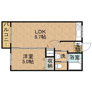 タウニィJUN A【1階】の間取り