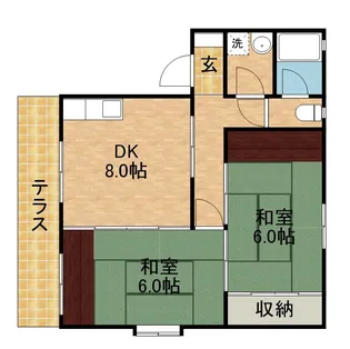 コテージ グロースターC【1階】の間取り