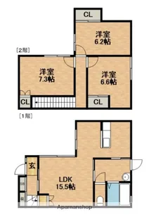静岡県浜松市中央区富塚町【テラスハウス】の間取り