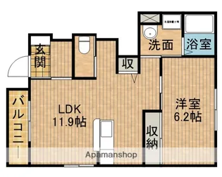 サニーコート中溝【1階】の間取り
