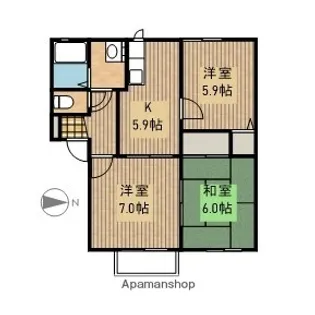 ひかりC【202号室】の間取り