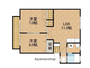 ヒルズガーデンB【1階】の間取り
