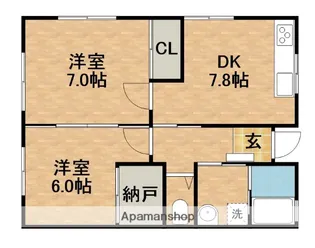 静岡県浜松市浜名区都田町【テラスハウス】の間取り