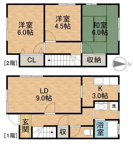 静岡県浜松市中央区笠井新田町【テラスハウス】の間取り