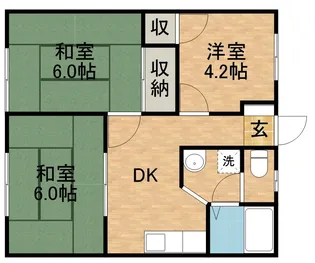 ハイツ待夢B【1階】の間取り