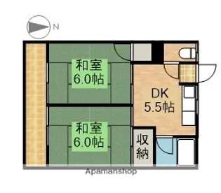 コーポ米津【101号室】の間取り