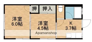 紅葉荘 東棟北【3号室】の間取り