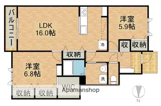 ONSESUITEⅩⅥB【1階】の間取り