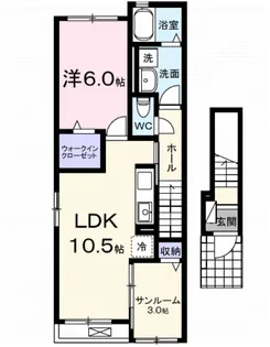 ヒカルサ藤枝茶町Ⅱ【2階】の間取り