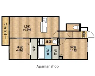 静岡県藤枝市築地【アパート】の間取り