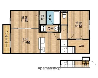 静岡県藤枝市築地【アパート】の間取り