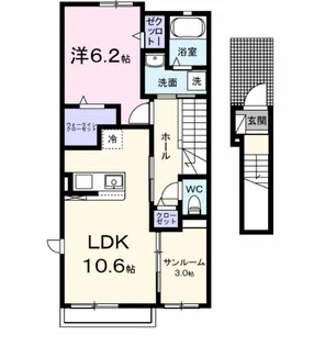 メゾン・ド・プラージュ【2階】の間取り