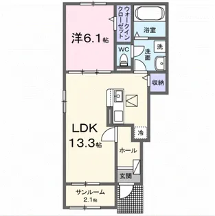 ラフィーネKⅢ【1階】の間取り