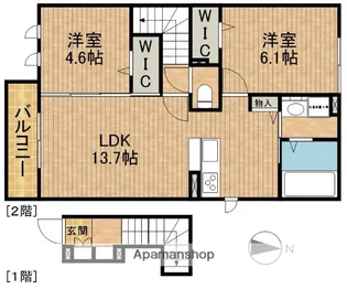 プレジール【2階】の間取り