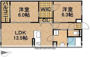 カーサブリランテ【502号室】の間取り