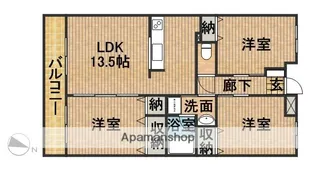 リヴェールJ・34【5階】の間取り