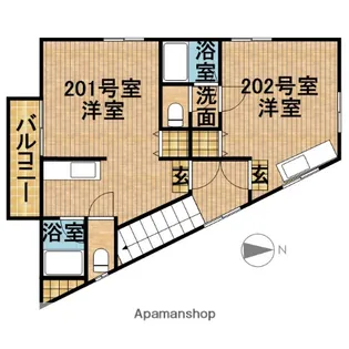 さくら加茂【202号室】の間取り