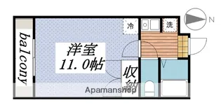 パレス尾野Ⅰ【102号室】の間取り
